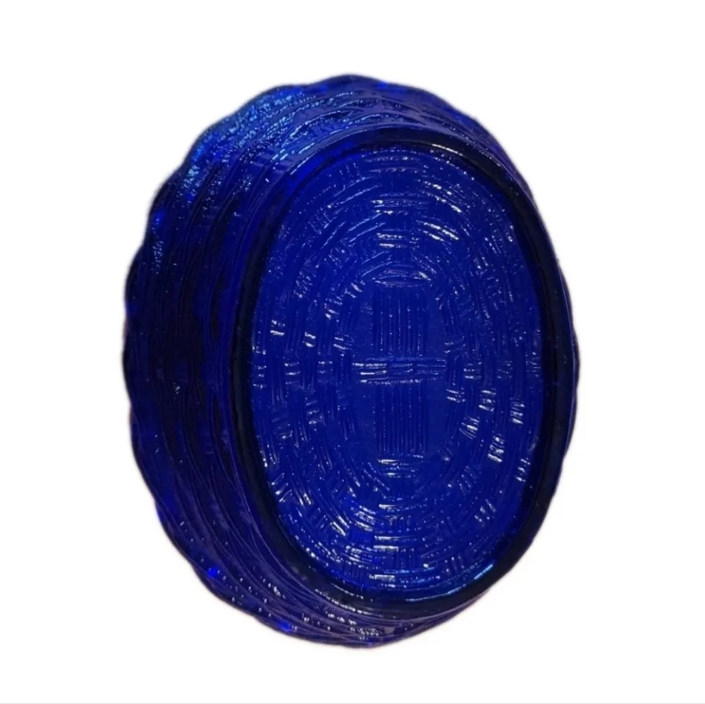 Hen on Nest Chicken Cobalt Blue Glass Style Dish 6 In Cottage Core Grandma Core